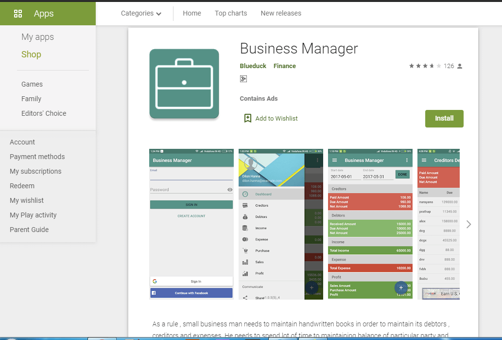 Mobile app interface